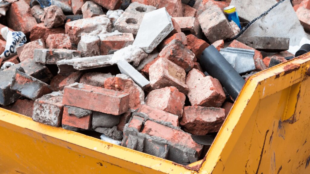 A skip full of construction waste