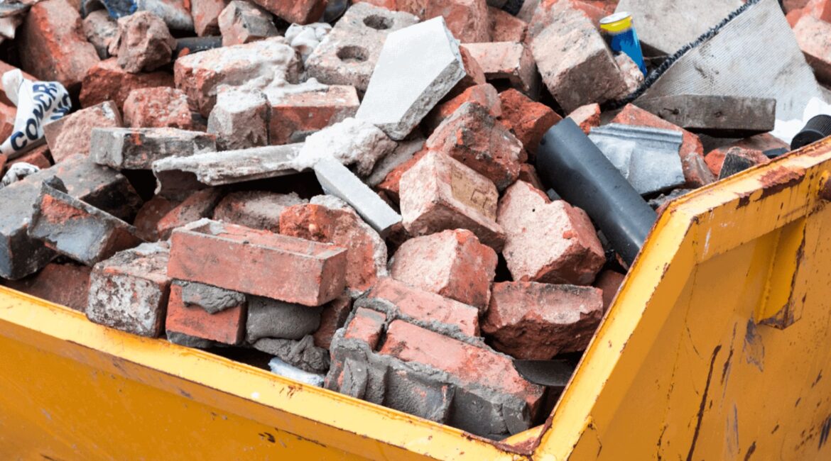 A skip full of construction waste