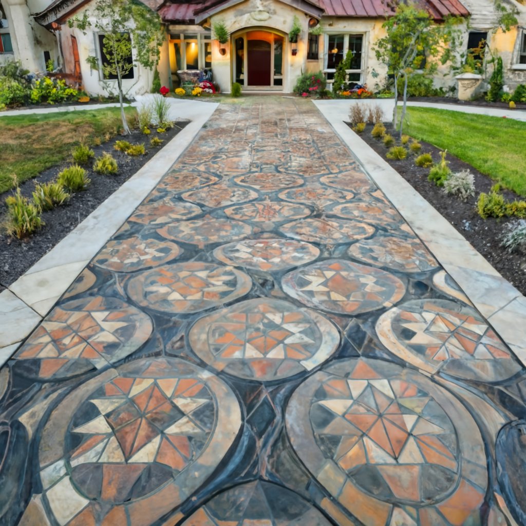 cement driveway patterns near me