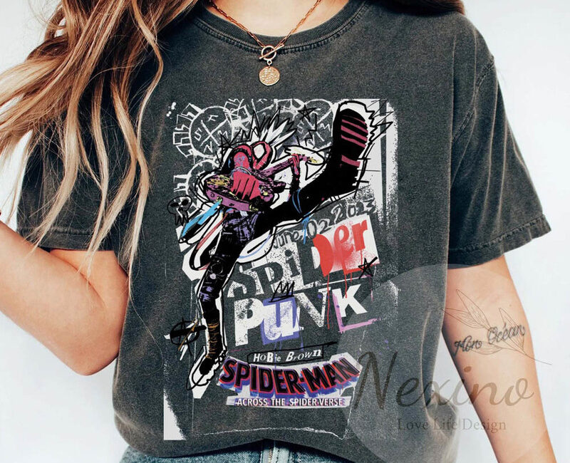 Retro Spider Punk Man Across The Spider Verse Vintage Shirt