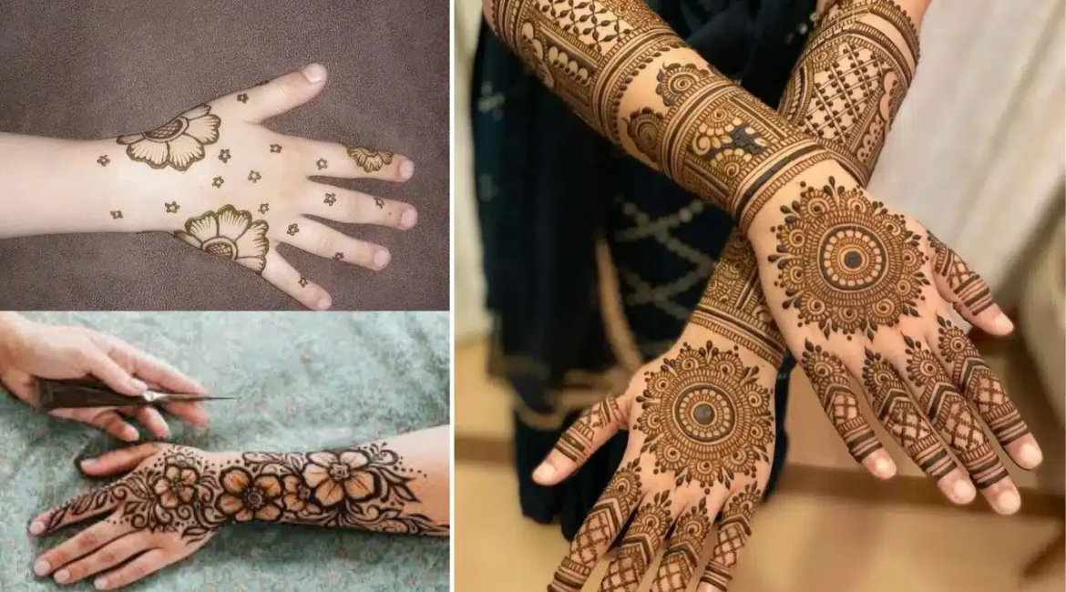 stylish back hand mehndi designs