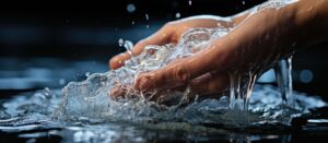 Young woman enjoy clean water