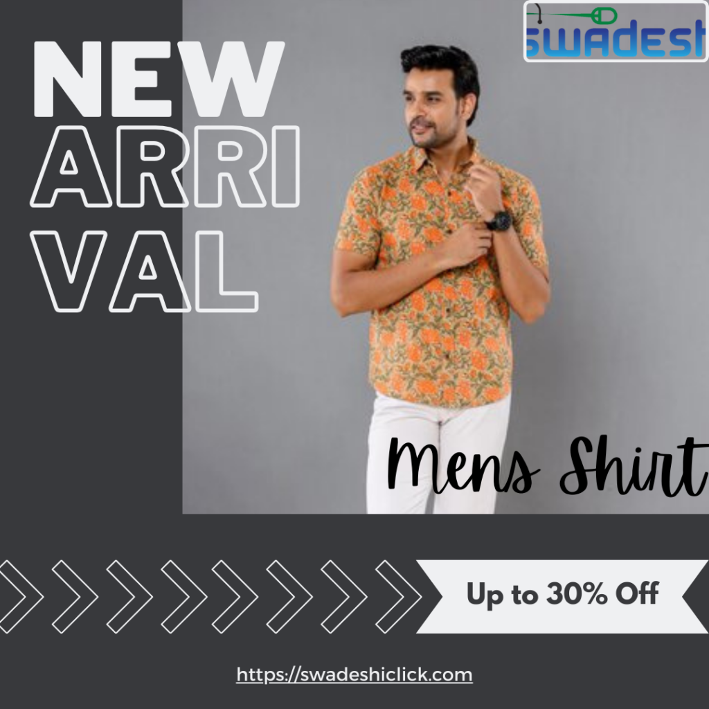 Sanganeri print shirt for men