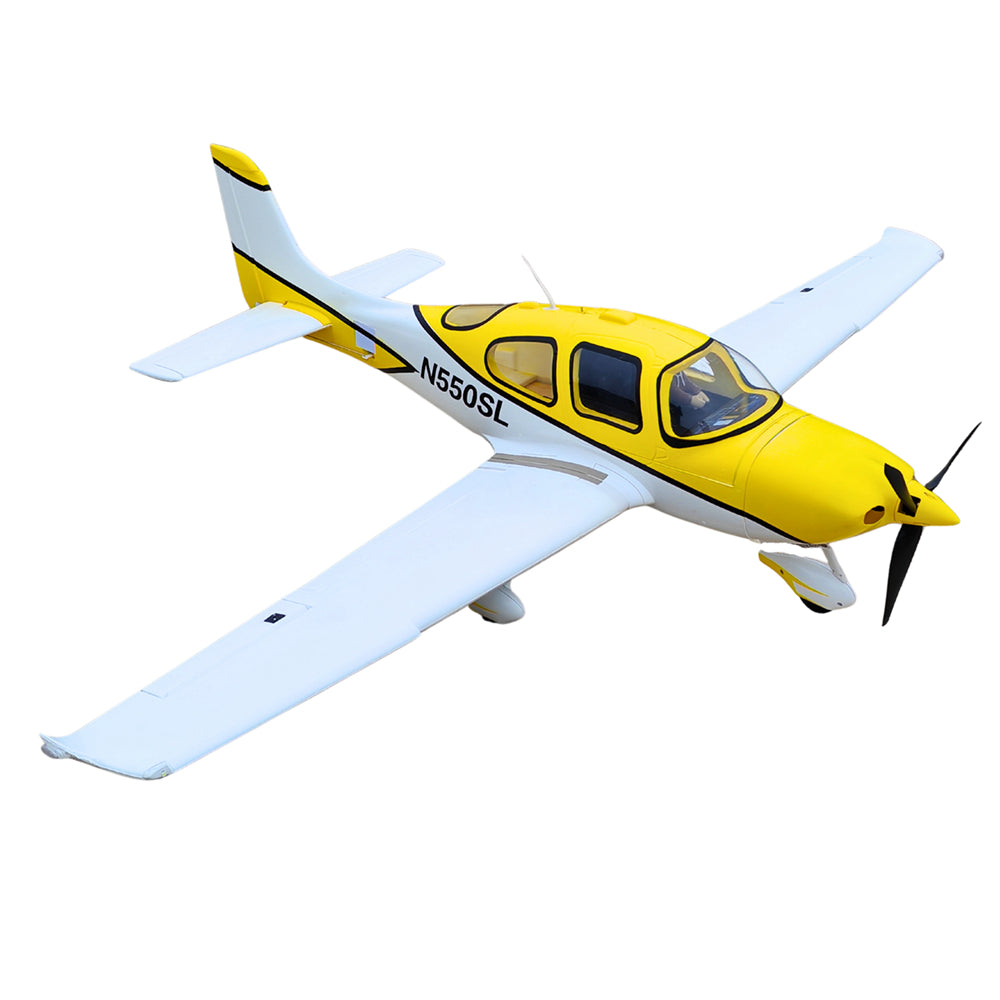 Dynam Cirrus SR22 V3 Trainer 3S/4S Gelbes RC-Modellflugzeug mit 1,4 m Spannweite