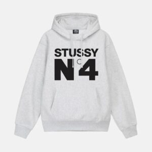 STUSSY NO.4 GREY HOODIE