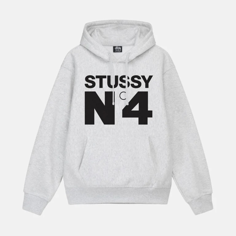 STUSSY NO.4 GREY HOODIE