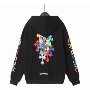 Chrome Hearts Colorful Cross Zip-up Hoodie Black