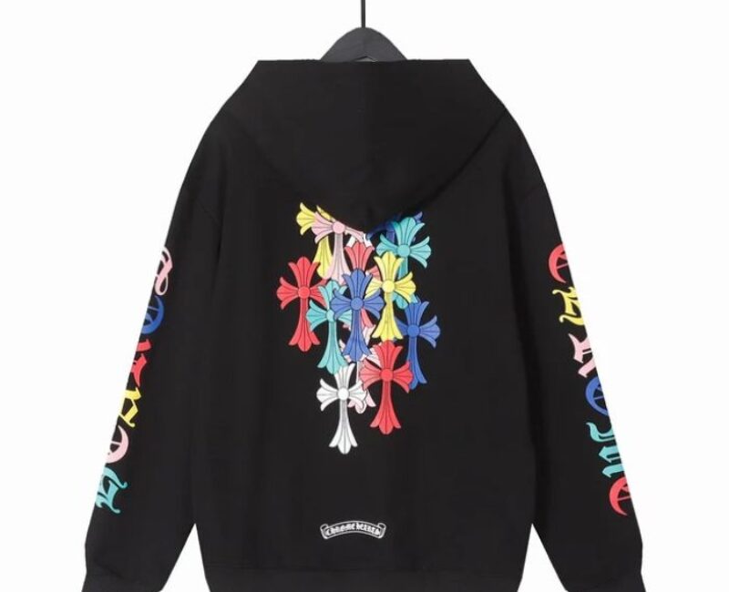 Chrome Hearts Colorful Cross Zip-up Hoodie Black