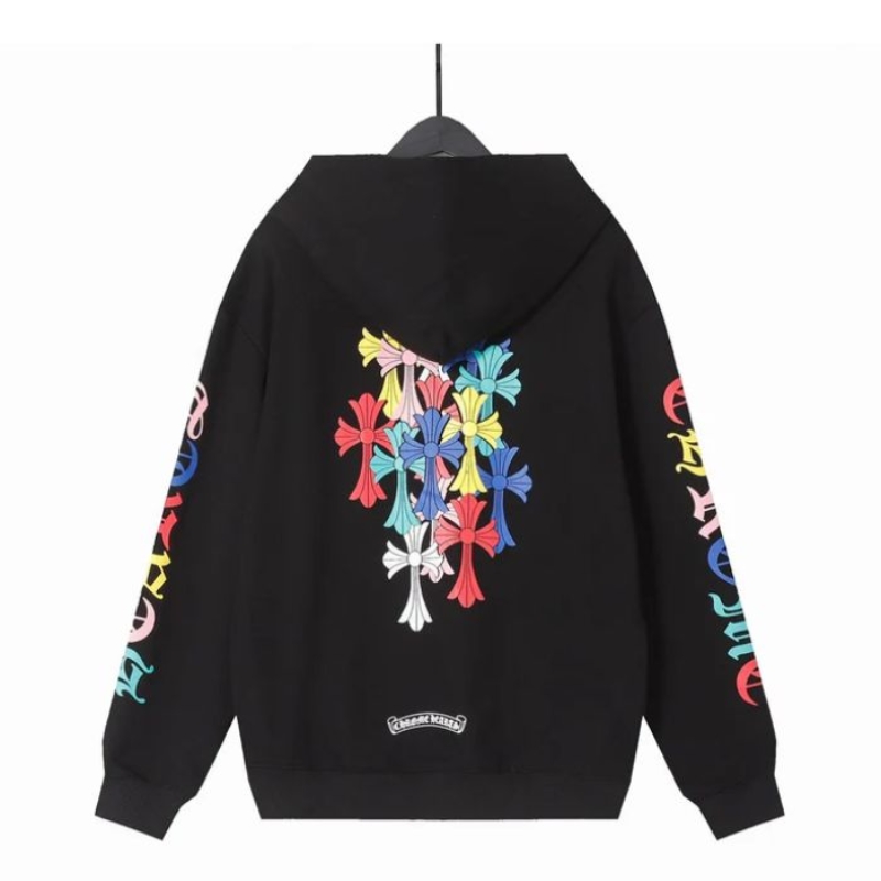 Chrome Hearts Colorful Cross Zip-up Hoodie Black