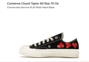 Multi-Heart Black cdg Converse Chuck Taylor All Star 70 Ox
