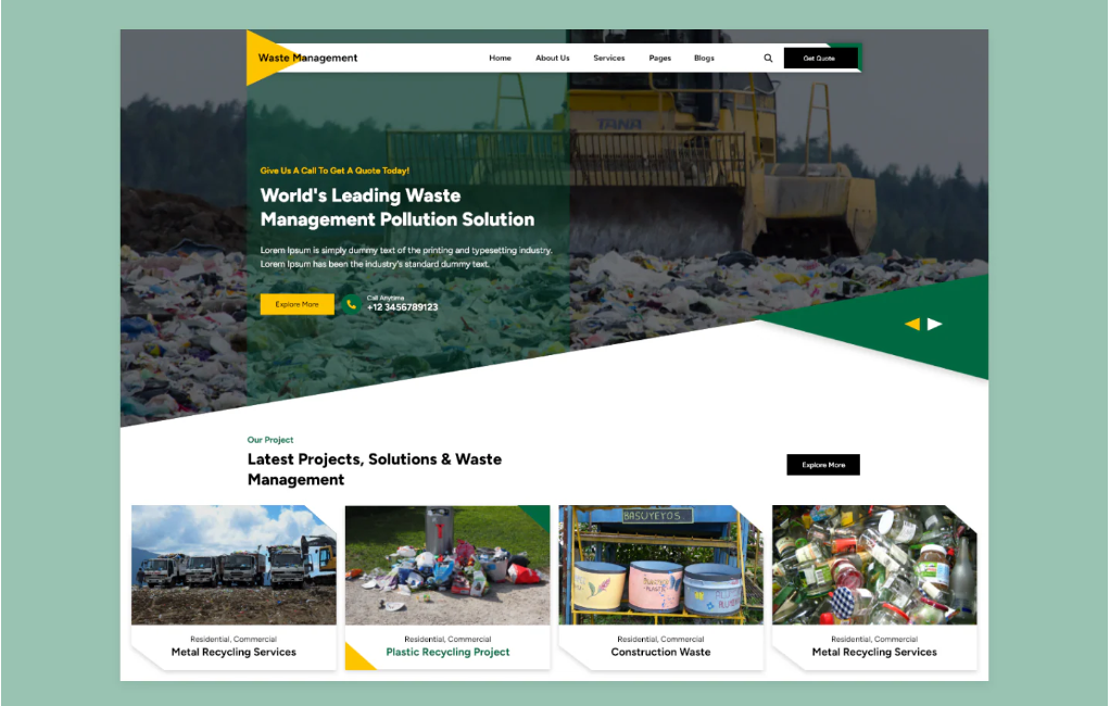 recycling center WordPress theme
