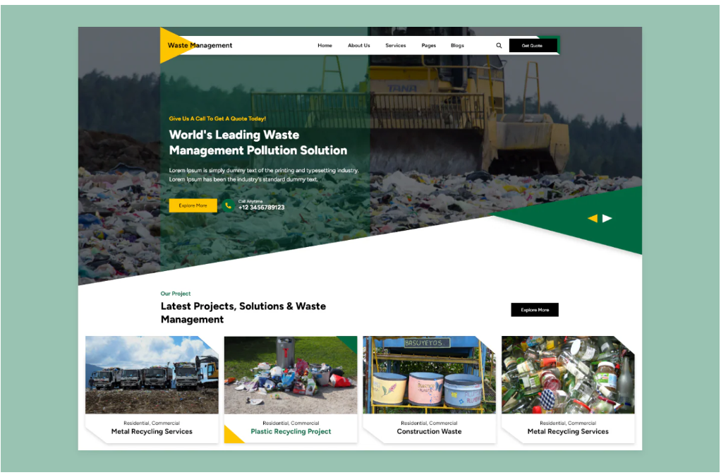 recycling center WordPress theme