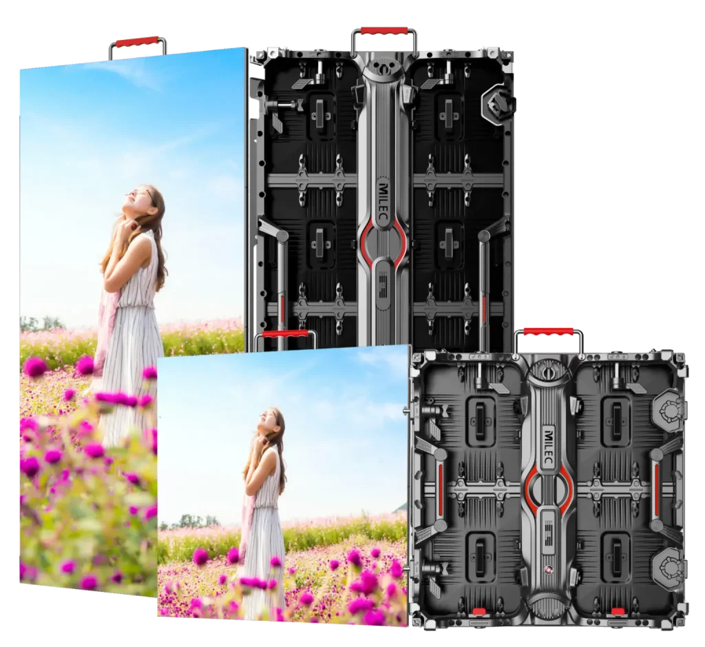 High-resolution LED screen installation for a corporate event