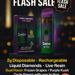 Dual-flavor Frozen Grapes / Purple Kush rechargeable vape