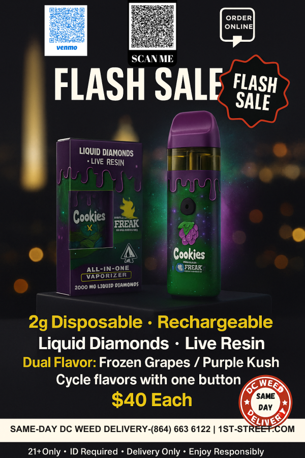 Dual-flavor Frozen Grapes / Purple Kush rechargeable vape