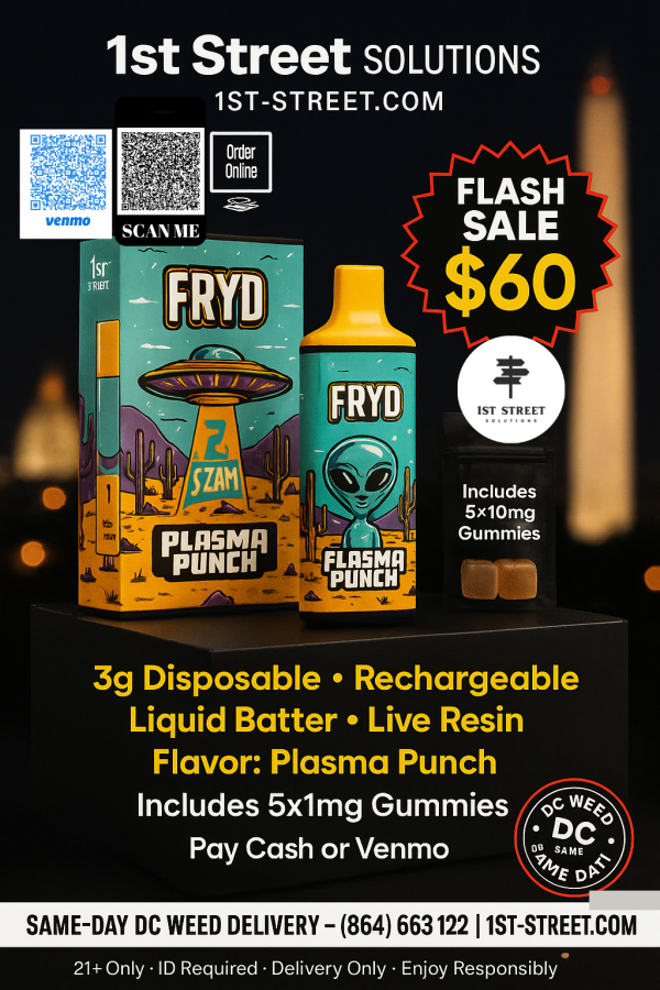 Plasma Punch 3g live resin rechargeable disposable — DC weed delivery