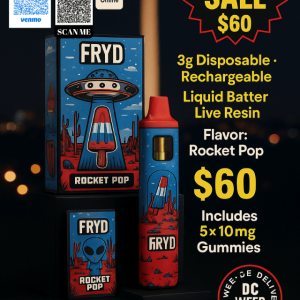 Rocket Pop 3g live resin rechargeable disposable — DC weed delivery
