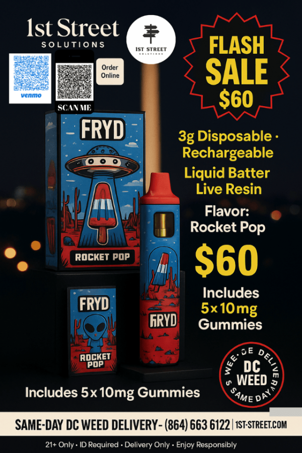 Rocket Pop 3g live resin rechargeable disposable — DC weed delivery