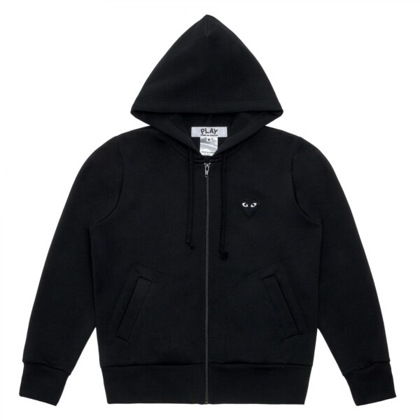PLAY HEART ZIP HOODIE BLACK