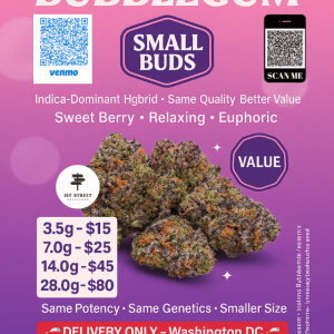 Bodega Bubblegum small buds cannabis flower for DC weed delivery