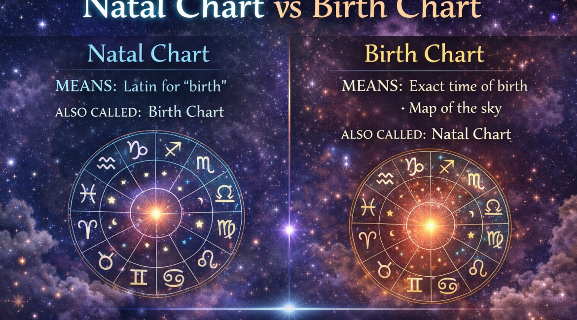 natal chart vs birth chart astrology comparison diagram