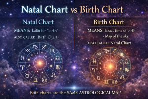 natal chart vs birth chart astrology comparison diagram