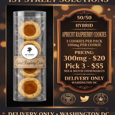 Promotional Flyer for Infused Apricot Raspberry Cookies