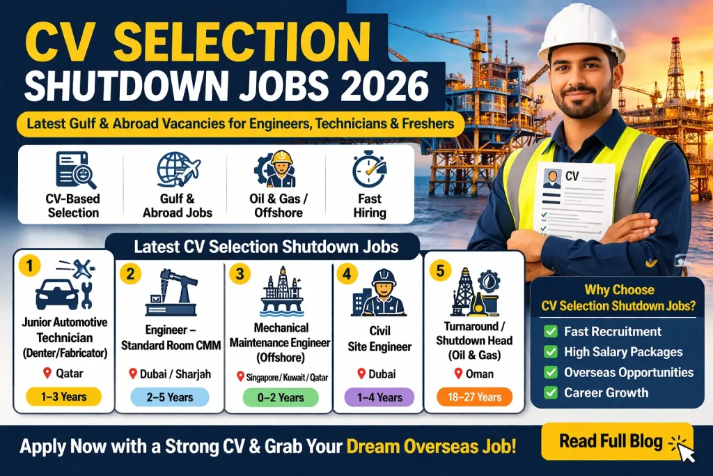 CV Selection Shutdown Jobs 2026
