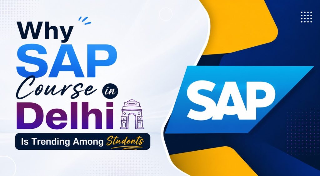 Students learning SAP course in Delhi with focus on GST and data processing concepts