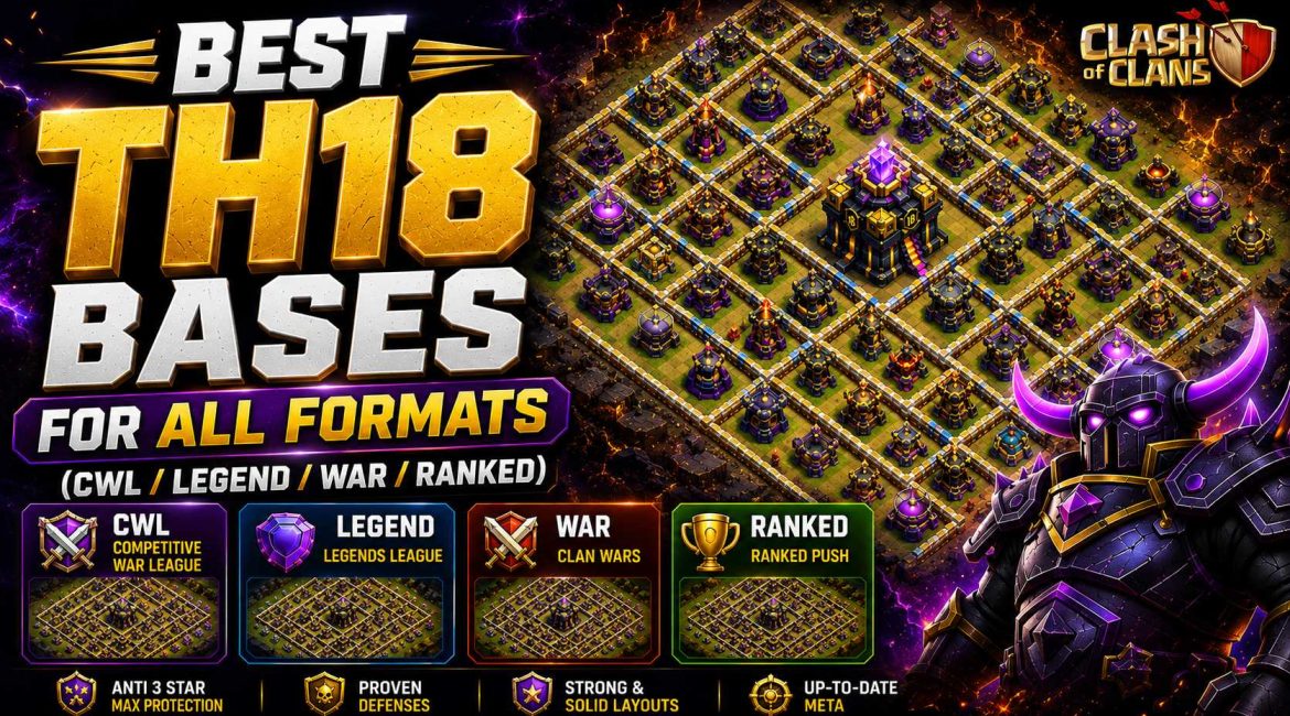 Best TH18 Bases For ALL Formats (CWLLegendWarRanked)