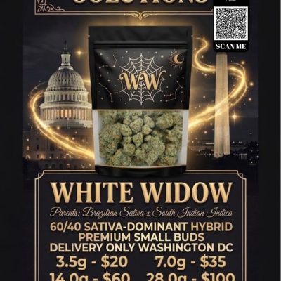 White Widow Premium Small buds packaging for local DC weed delivery