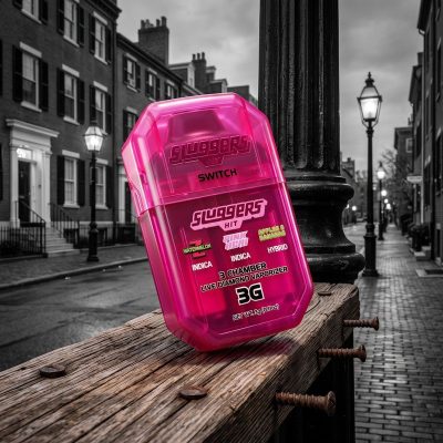 Sluggers Hit three chamber 3G vape: Watermelon Z, Pink Acai, Apples and Bananas